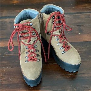 Jeffrey Campbell Badlands Tan Suede Lace-Up Boots